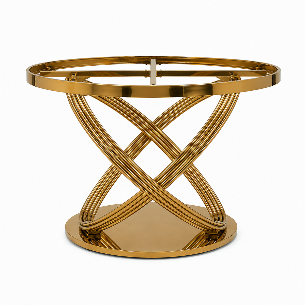 Interwoven Gold Pedestal Table Frame