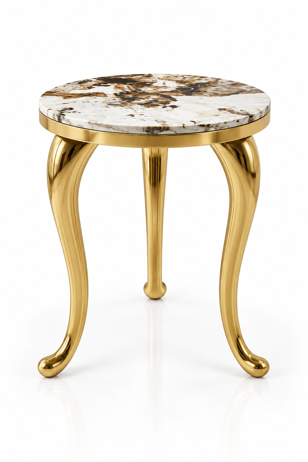 Gold Curved-Leg Centre Table