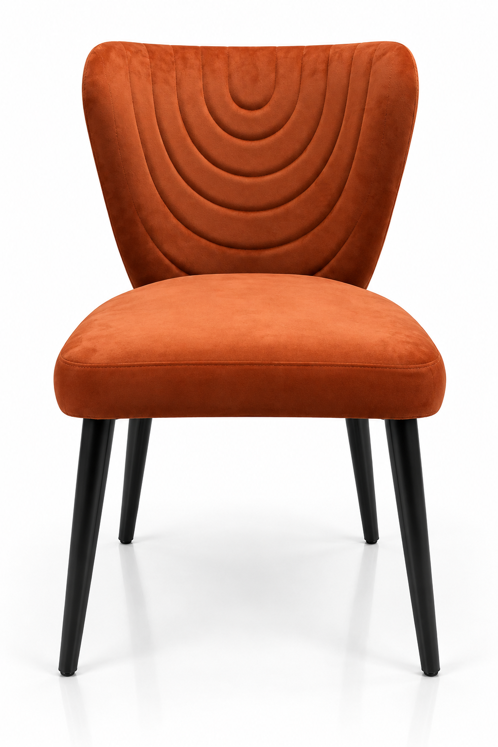 Rust Velvet Arch-Back Chair