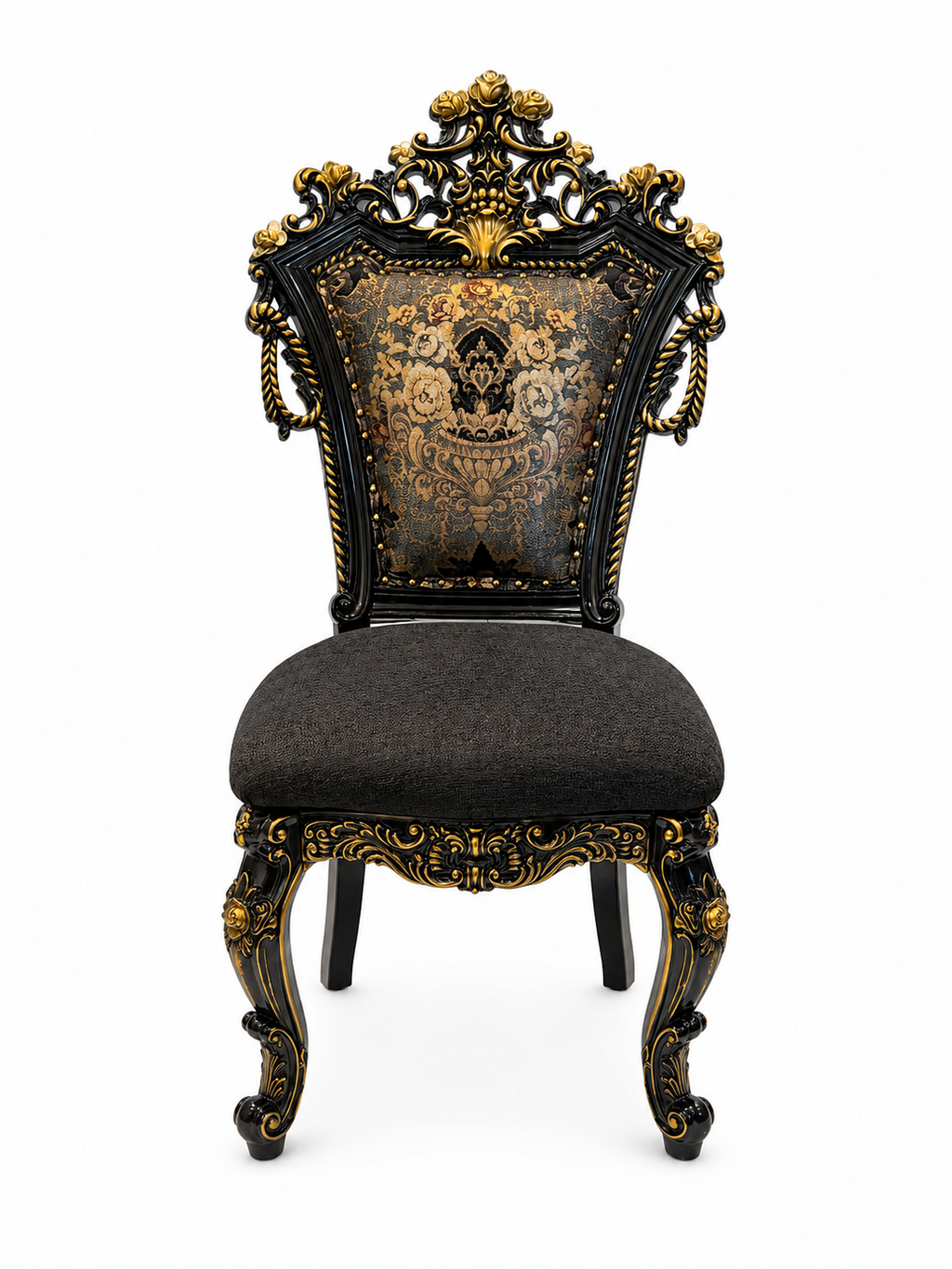 Black & Gold Carved Event Chair