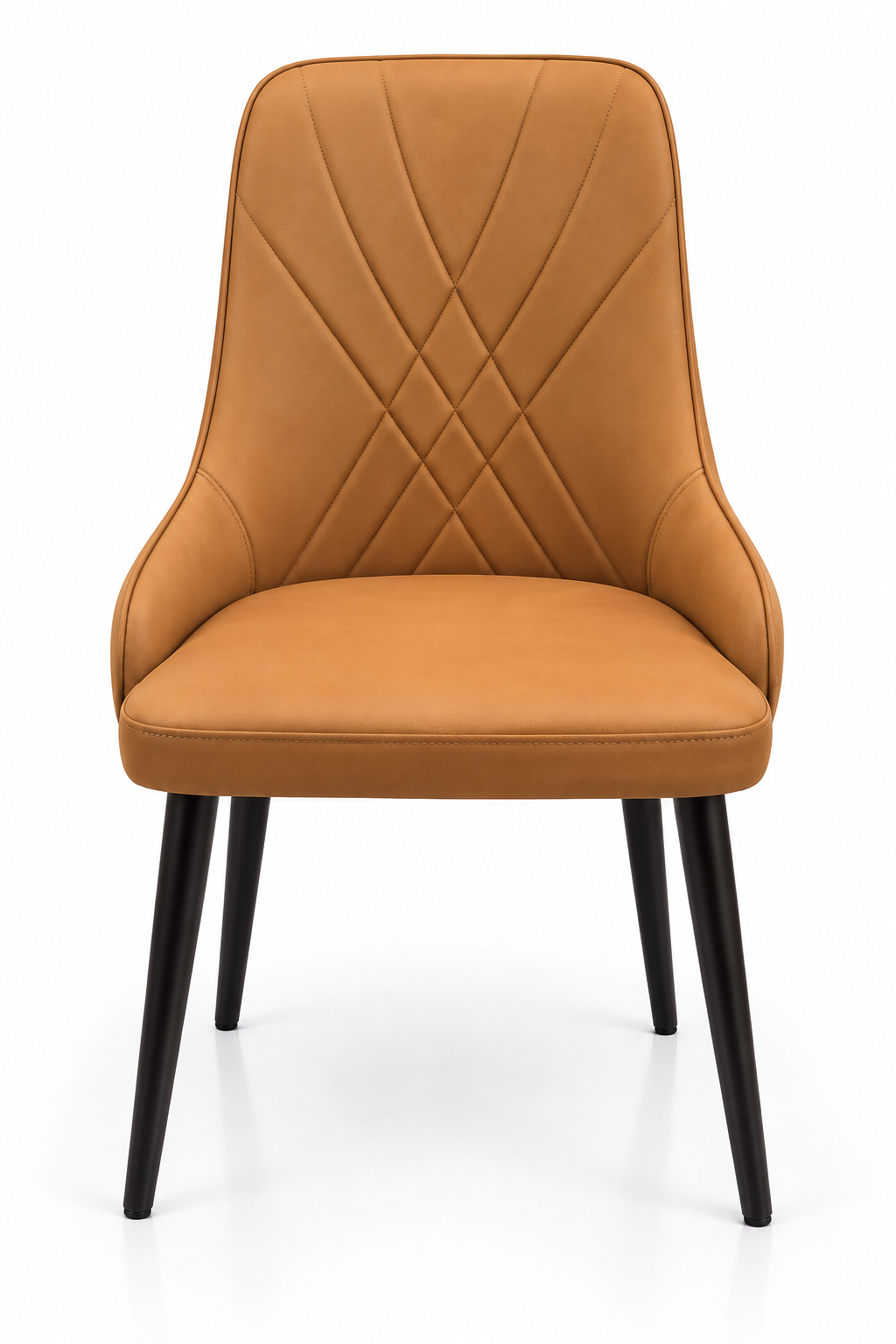 Caramel Diamond-Stitch Chair