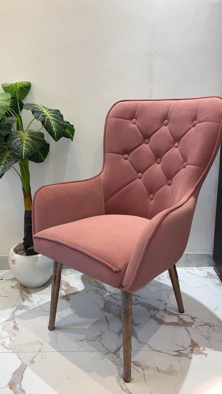 Rosé Luxe Tufted Armchair