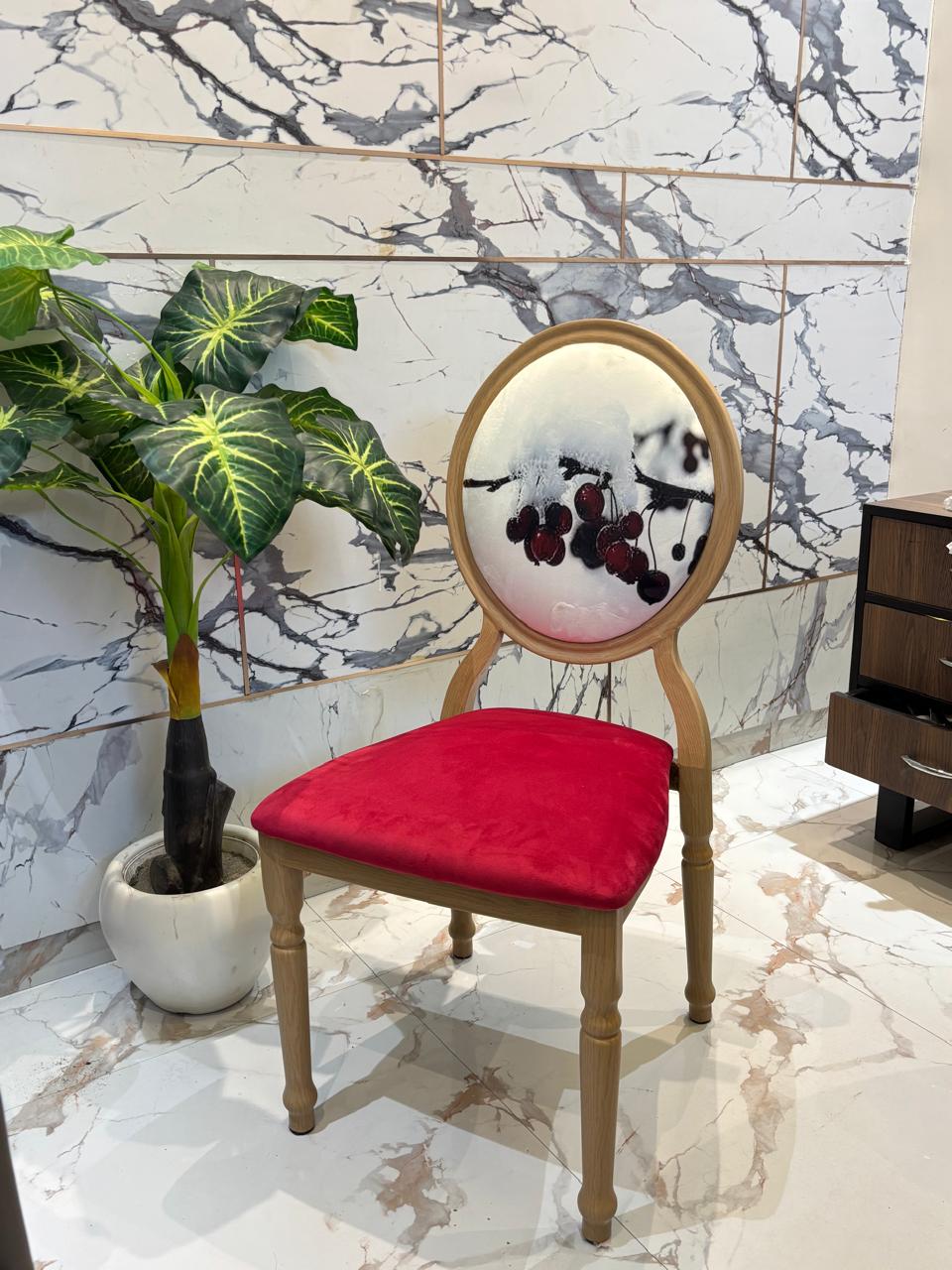 Metal Body Classic Wood Finish Chair