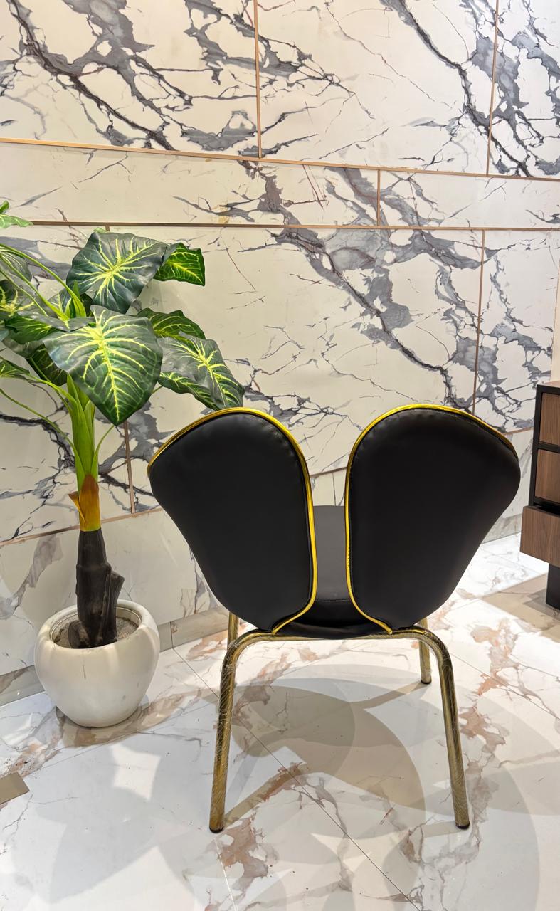 Petal Luxe Black & Gold Chair