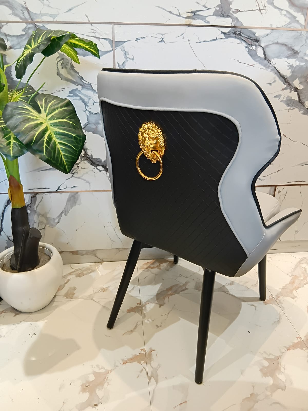 Luxe Geometric Accent Chair