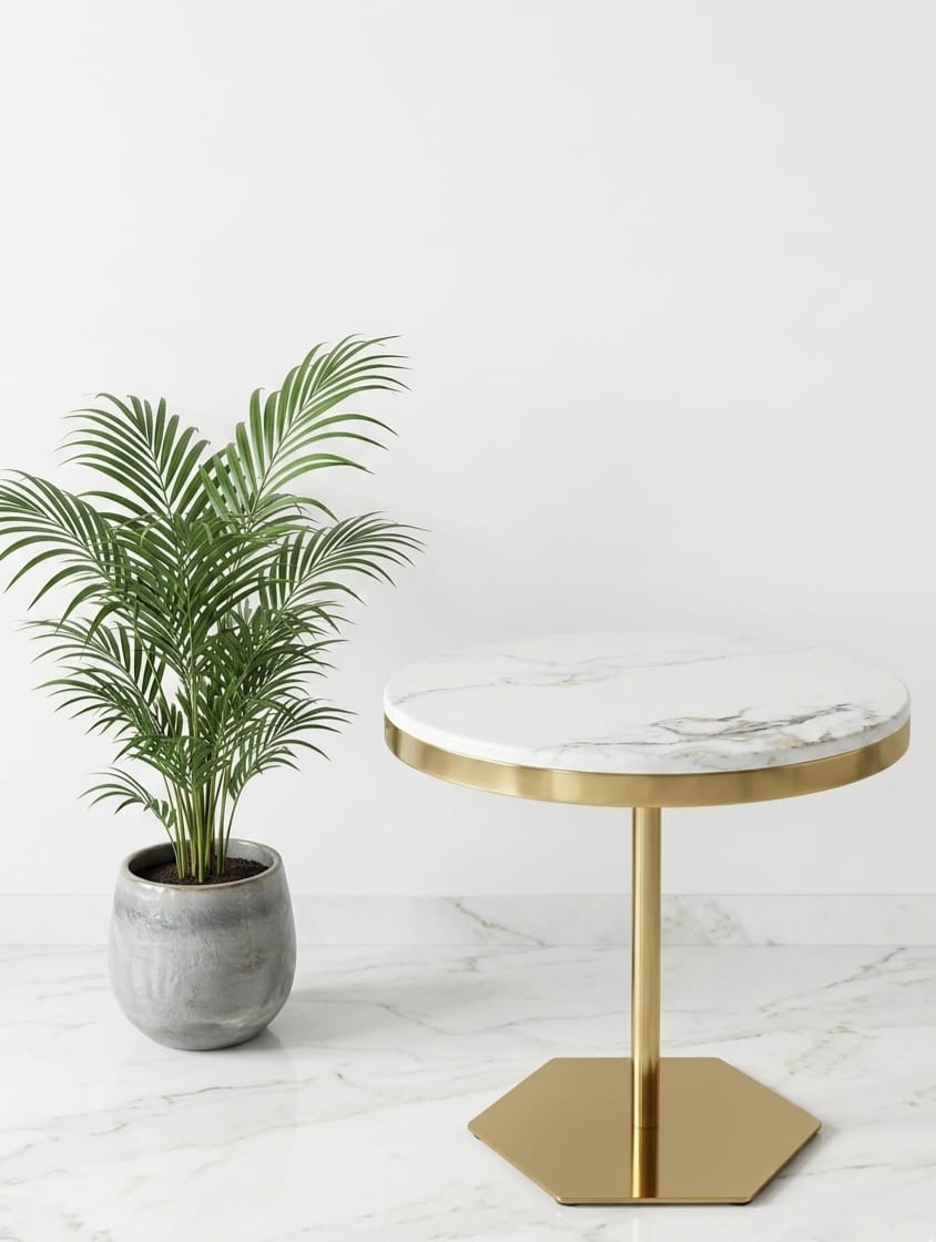 Gold Pedestal Centre Table
