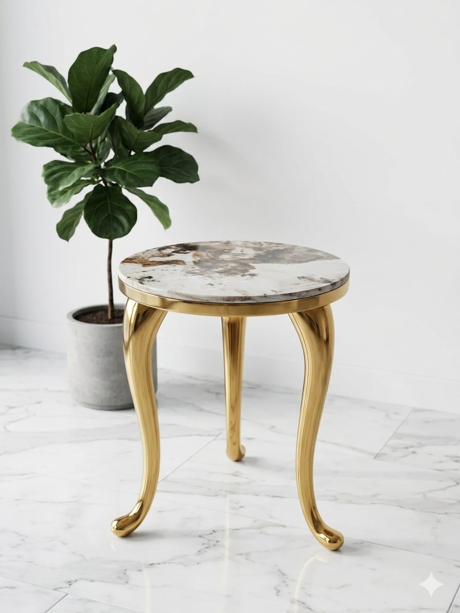 Gold Curved-Leg Centre Table
