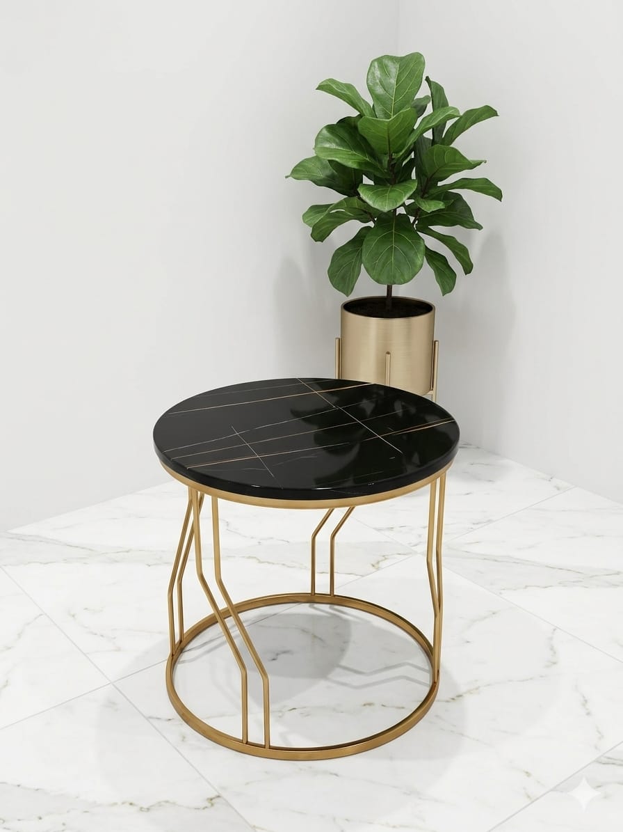 Gold Geometric Centre Table