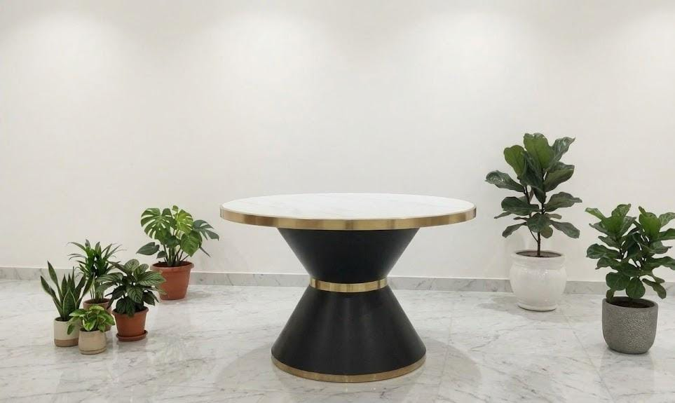 Modern Hourglass Pedestal Table Frame