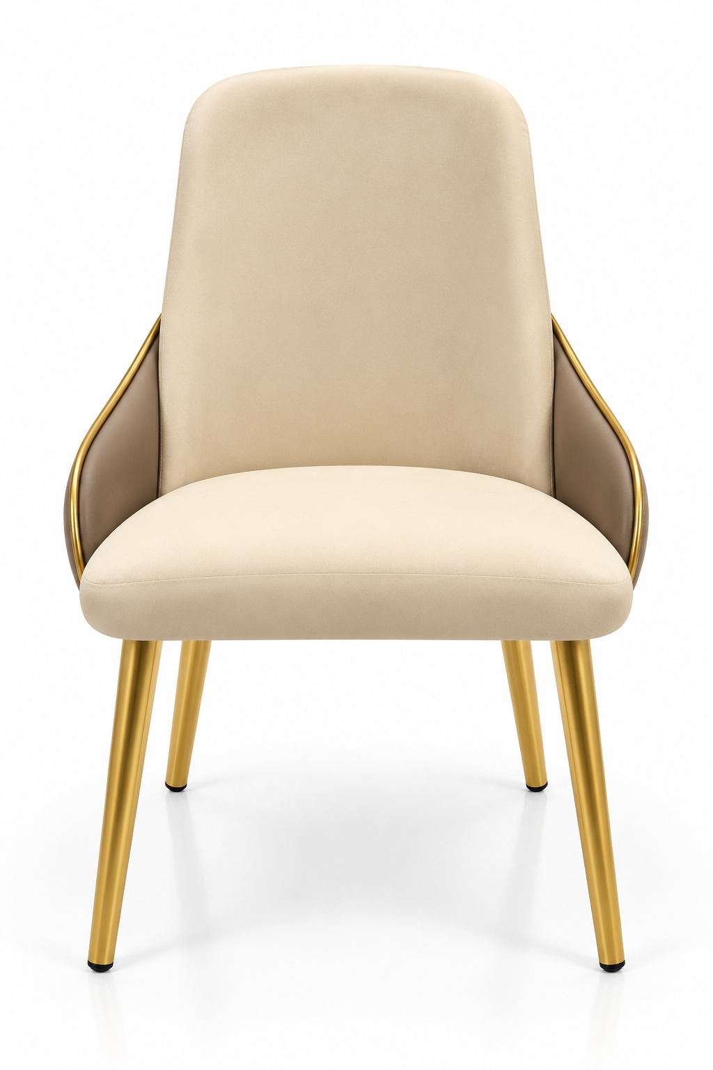 Elegant Gold-Trimmed Upholstered Chair